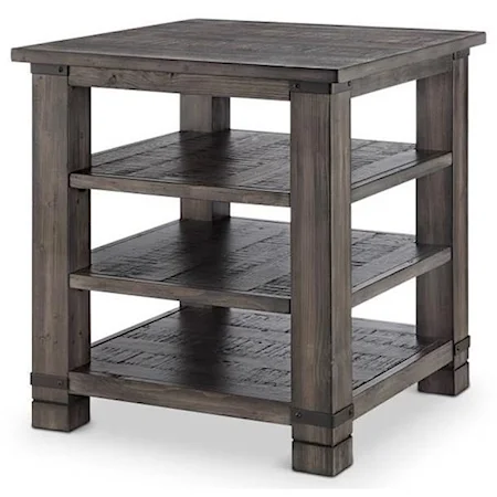 Weathered Grey Square End Table